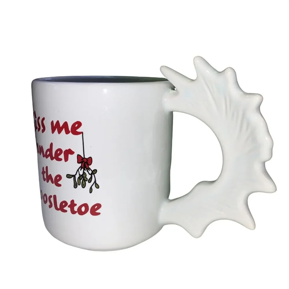 Kiss Me Under The Moosletoe Christmas Holiday Coffee Tea Chocolate Mug Cup